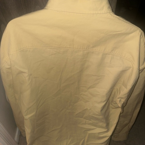 Men’s new size Small S Zara button down long sleeve shirt dual pockets yellow - Picture 6 of 6